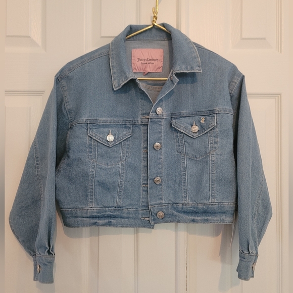Juicy Couture Cropped Denim Jacket NEW - Picture 1 of 12